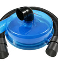 Low Profile Cyclone Dust Separator for 2.5 Inch Wet Dry Vacuums with leak-proof sealing and pre-assembled design in blue.