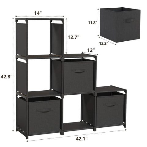Six Cube Storage Organizer With Three Extra Drawers, Dope Sturdy Modular Shelves For Bedroom Living Room Home Office