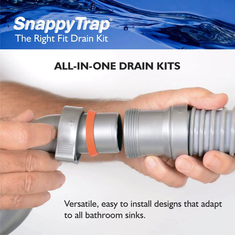 Universal Flexible P-Trap Sink Drain Kit For Bathroom No Leaks Easy Tool Free Install 9 To 13 Inch Flexible Hose And 16 Inch Total Length Fits One And One Quarter Inch Drains Quick Home Plumbing Fix