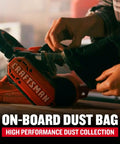 Corded 7 Amp Belt Sander Workhorse With Angled 3 Inch By 21 Inch Belt For Closer Sanding, onboard dust bag attachment