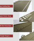 Hella Spacious Magnetic Gun Cleaning Mat Fifty Point Two Inches Long Built Tough Oil Resistant Floor Pad With Tool Slots showing ruler and tool slots.