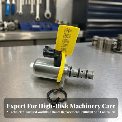 Quick Swap Heavy Duty Proportional Valve Solenoid Actuator Replacement For Zax200-5G Hydraulic Control Regulator with installed connector and o ring.