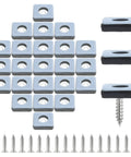 24 Pack Screw On Furniture Sliders For Heavy Gear 1 Inch Square Floor Glides with stainless screws for easy installation.