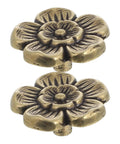 Antique Brass Cabinet Knobs 2 Pack Floral Drawer Pulls Decorative Handles For Kitchen Cabinets Wardrobes And Furniture Replacement Hardware With Solid Brass Construction And A Classic Retro Vibe