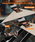 Heavy Duty Two Pack Carbide Oscillating Multi Tool Blades With Black Ice Coating For Zero Friction Cuts Through Lumber Plywood Tile And Hardened Surfaces Gear Up Your Toolbox Today displayed next to masonry nails, bolts, and hard screws.