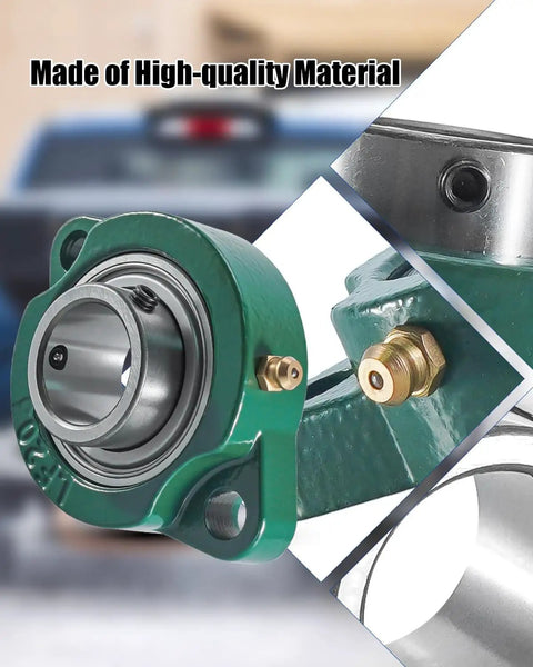 1 Inch Cast Flange Bearing With Two Holes For TGS07 LF205 Replacement green cast flange bearing with two-bolt mount