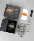 WiFi Meat Thermometer For Smoker And Oven With Four Probes, Digital Grill Thermometer package open showing probes, cables
