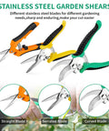 3 Pack Garden Pruning Shears Set With Stainless Steel Blades Ergonomic Anti Slip Handles Durable Garden Scissors For Plants