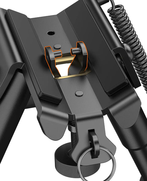 Adjustable Rifle Bipod 6 To 9 Inches, lightweight aluminum construction with sling stud mount and non-slip feet detail.