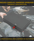 Wireless CarPlay And Android Auto Adapter Retrofit Kit For Toyota Entune 2.0 close-up view with a hand connecting it