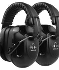 Heavy Duty Noise Reduction Ear Muffs With 33dB SNR For Reading And Sleeping, Multi Purpose Work And Shooting, 2 Pack Black