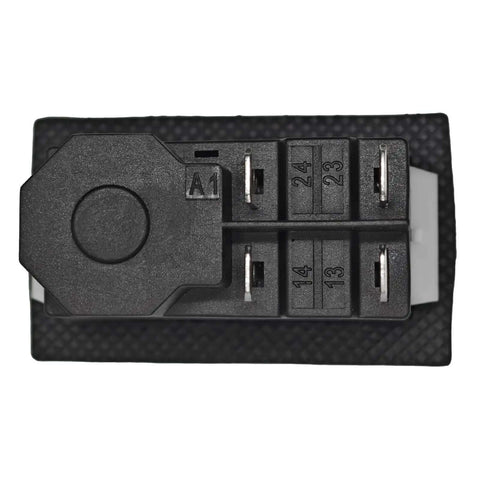 Electromagnetic Pushbutton Switch 120 Volts And 220 Volts Dual Voltage 4 Pin 16A, black switch with numbered pins