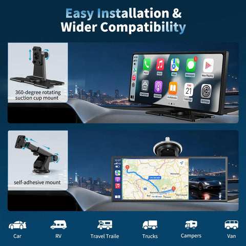 Easy installation of Huge 11.5 Inch Wireless CarPlay Screen With Android Auto All In One Car Stereo Touchscreen.