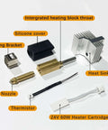 2 Pack 0.4mm Centauri Carbon Hotend Kit For Elegoo CC And CC2 3D Printer with brass nozzle, silicone cover, heat sink, and heater cartridge.