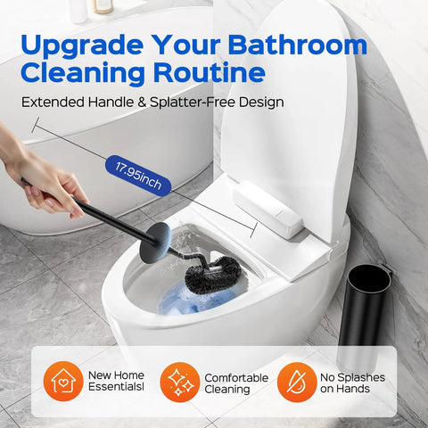 Premium 304 Stainless Steel Toilet Brush And Wall Mount Holder Set For Modern Bathrooms With A Rust Resistant Finish And Smooth Everyday Cleaning Vibes People Love, extended handle and splatter-free design.