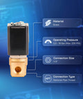 Brass 1/4 Inch NPT Solenoid Valve 24V DC, Normally Closed, Workhorse Built to Last, 0-232 PSI, Multi-Purpose Fluid Control for Water, Air, Gas.