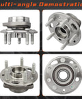 Front Wheel Hub And Bearing Assembly Pair Direct Fit For Buick Allure Lacrosse Regal Cadillac XTS CTS Malibu Impala Equinox Terrain Saab 9 5 5 Lug With ABS multi-angle view