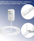 Replacement Charger Cord For Cordless Water Flosser WP360 WP450 WP462 And WP400 Series, 3V DC 0.1A, 5 Ft Cable, 2 Prong Connector