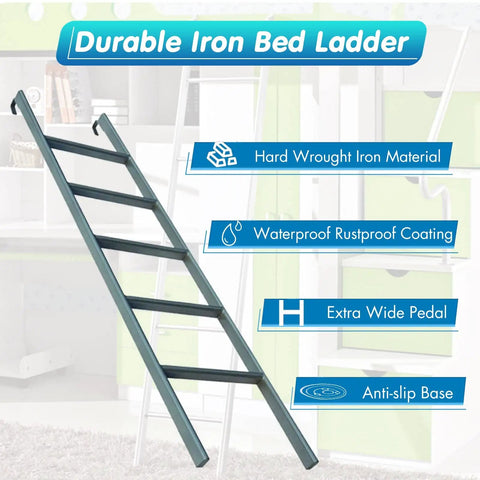 Sturdy Bunk Bed Ladder With Handrails For Kids And Seniors Adjustable From 3.8ft To 5.5ft Fits Twin Bunk Beds Tough As Nails