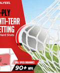 Ultra Large 14x10 Ft Lacrosse Backstop Net For Shooting Practice Extra Coverage To Stop Missed Shots 4-strand net close-up