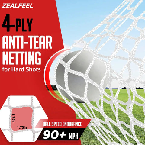 Ultra Large 14x10 Ft Lacrosse Backstop Net For Shooting Practice Extra Coverage To Stop Missed Shots 4-strand net close-up
