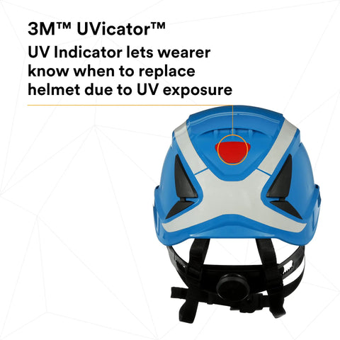 SecureFit X5003X ANSI Safety Helmet With 6-Point Suspension And Chin Strap Non-Vented Scotchlite Reflective Blue Ideal For Construction And Heavy Infrastructure