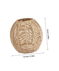 Set Of 3 Retro Rattan Woven Pendant Light Covers Boho Handwoven Natural Lamp Shades Bulb Guard Cages For Pendant Lights And Ceiling Fans