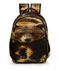 Forest Striding Brown Bear Printed Unisex Backpack With Large Capacity For Hiking School Travel Outdoors, durable polyester design