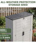 61 Cu Ft Outdoor Storage Shed With 56 Inch Wide Design, Waterproof Resin Cabinet With Floor in garden setting, durable structure