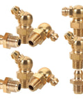 Top Tier 9 Piece Copper Grease Fitting Kit With M8 Threaded Nipples For Cars And Excavators Featuring Easy Installation Golden Color Hydraulic Assortment That Fits Like A Glove. brass grease nipples M8 threaded, 9-piece set