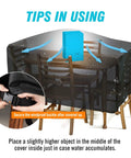 Tips for using Heavy Duty Waterproof All Weather Patio Furniture Cover for Rectangular Table Chair and Sofa Set 67x37x28 with windproof buckle
