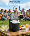 Countertop Nugget Ice Maker Portable Auto Clean With Basket And Scoop Ready In 6 Minutes Delivers Up To 24 Lbs Of Nugget Ice Per Day