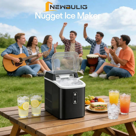 Countertop Nugget Ice Maker Portable Auto Clean With Basket And Scoop Ready In 6 Minutes Delivers Up To 24 Lbs Of Nugget Ice Per Day