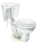 Secure Toilet Bolt Caps White Easy Screw On Replacement for Most Toilets Universal Fit on a standard white toilet base