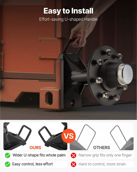 Tough As Nails 8 Lug Shipping Container Wheel Kit featuring U-shaped handle for easy installation and control.