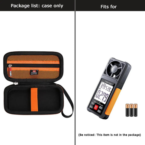 Package list case only, Rugged Hard Case For TopTes TS-301 Anemometer And TS-501B Sound Level Meter TS-710 Light Meter Stays Put Snug Fit Shockproof Drop-Resistant Durable Protective Case For Field Work, EVA