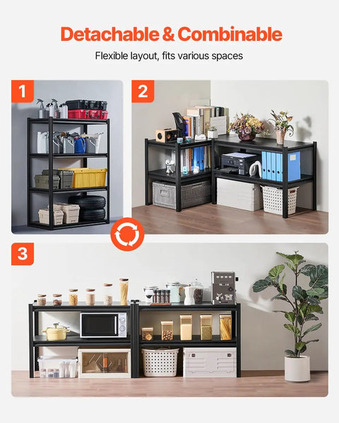 4 Tier Heavy Duty Storage Shelves With 2400 Lb Capacity Rock Solid Adjustable Metal Shelving Unit For Garage Warehouse Or Basement Built Like A Tank Steel Organize Your Space Hassle Free Black