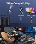 Dual Lens 5 Inch IPS Endoscope Camera With Lights Split Screen Borescope 1080P For Automotive And Home Use on phone and PC