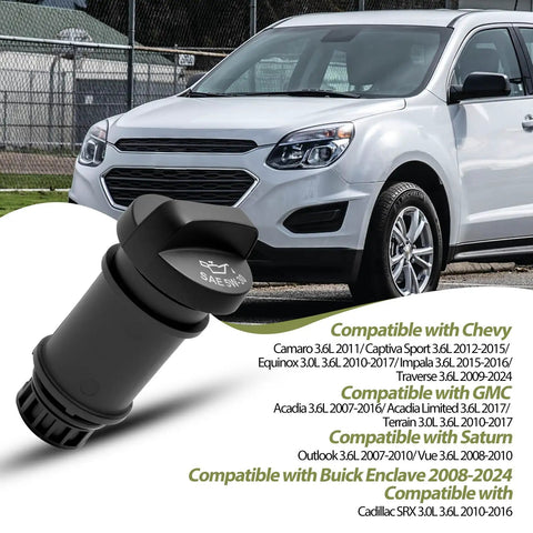 Chevy Engine Oil Filler Tube And Cap For 3.6L And 3.0L V6 Engines Fit Camaro Captiva Sport Equinox Impala Traverse GMC Acadia