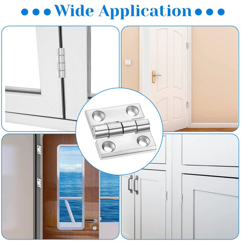 Lemecima 6-pack stainless steel marine-grade hinges, 2x2 in or 1.5x1.5 in, for boat hatches, cabinets and doors.