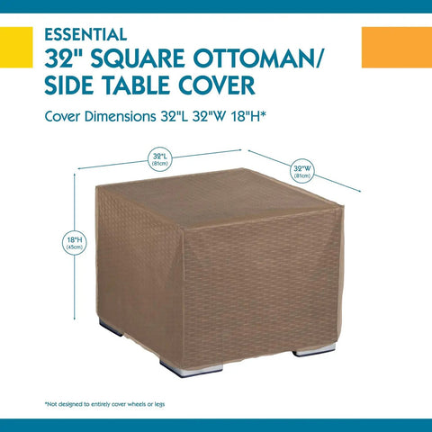 Water Resistant Square Patio Ottoman And Side Table Cover For 30 Inch Furniture Protects Outdoor Furniture