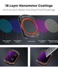 FD161 K-Series CPL ND Filter Kit showing 18-layer coatings and optical glass for Osmo Pocket 4By3.