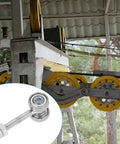 Heavy Duty Sliding Door Roller Kit With Double Bearing Steel Wheels Runs Like A Dream On Barn Tracks Or Cabinet Frames Rated For Fifty Kilogram Loads And Engineered For Smooth Zero Friction Glide Control Daily close-up of dual bearing steel wheel and mounting hardware.