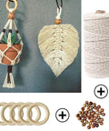 All In One Macrame Kit For Beginners With Natural Cotton Rope 3mm x 220 Yards A Complete Wall Hanging Set Including Wooden Beads, Rings, Sticks, S Hooks And Easy DIY Guide.