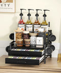 4 Tier Coffee Syrup Rack Organizer With Room For 8 Syrup Bottles And 84 Coffee Pods Perfect Countertop Bar Station Black