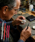 Watchmaker using Pro Grade Watch Hands Repair Tool Kit With Pusher Puller And Hand Setting Levers For Precise Hour Minute Second Hand Installation And Safe Removal On Most Wristwatches.