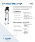 Image of H-54 Quick Change Replacement Cartridge For Home Drinking Water System, NSF Certified, shown with features and specifications.