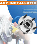 Pair Front Wheel Hub Bearing Assemblies 513121 Fits Chevy Impala installation with ABS, showing assembly process and compatibility.