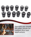 ER16 Collet Set 12Pcs One Thirty Second To Three Eighth Inch Spring Collets For CNC Milling Lathe Tooling
