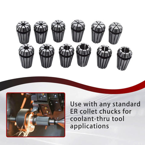 ER16 Collet Set 12Pcs One Thirty Second To Three Eighth Inch Spring Collets For CNC Milling Lathe Tooling